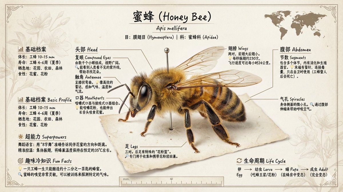 Insect specimen card
