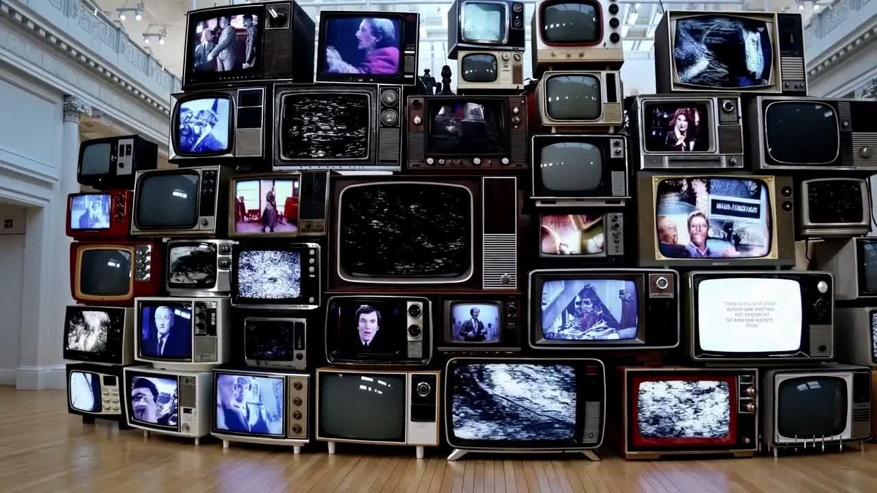 复古电视博物馆环绕镜头