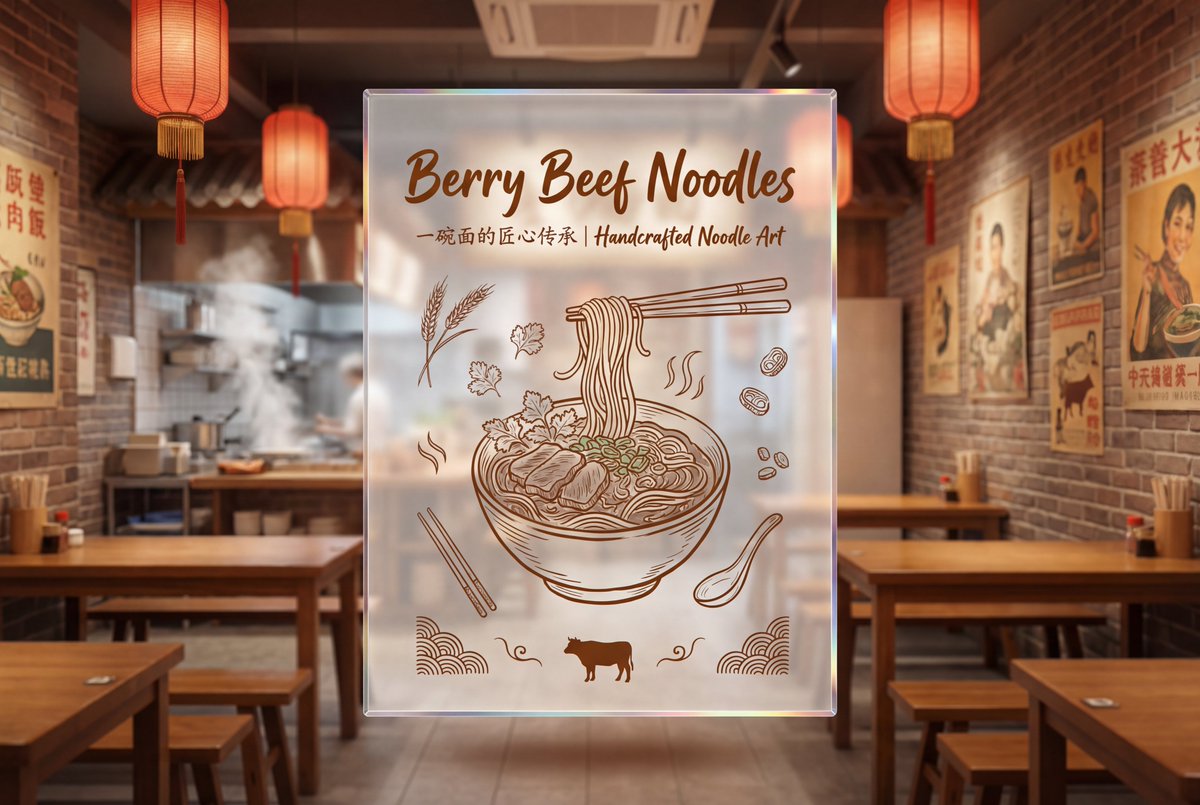Sığır etli noodle tabelası