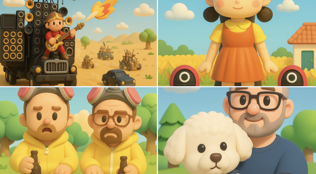 닌텐도 스타일 3D 카툰 일러스트