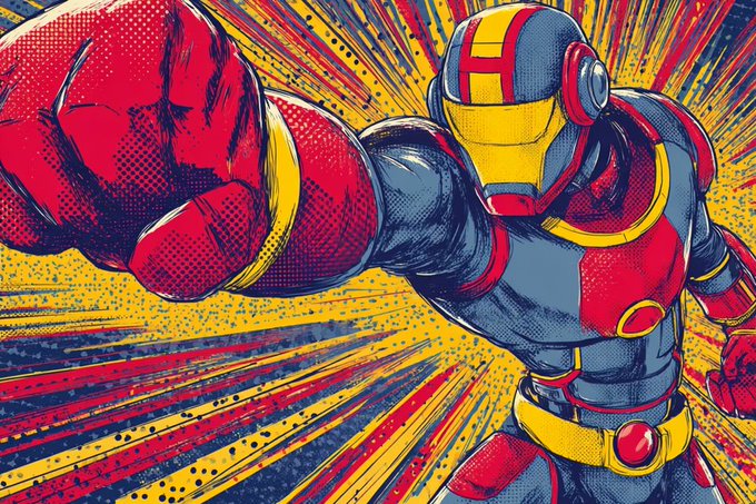 رسوم كرتونية بأسلوب الكوميكس الرجعي