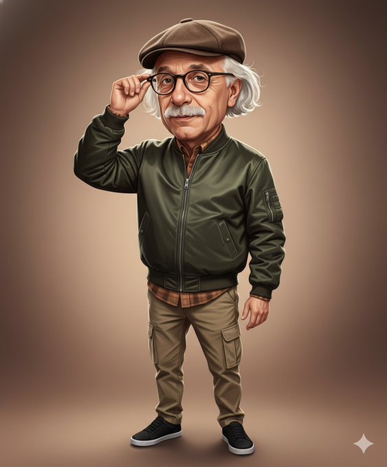 Orta yaşlı bir erkeğin dijital çizgi romanı