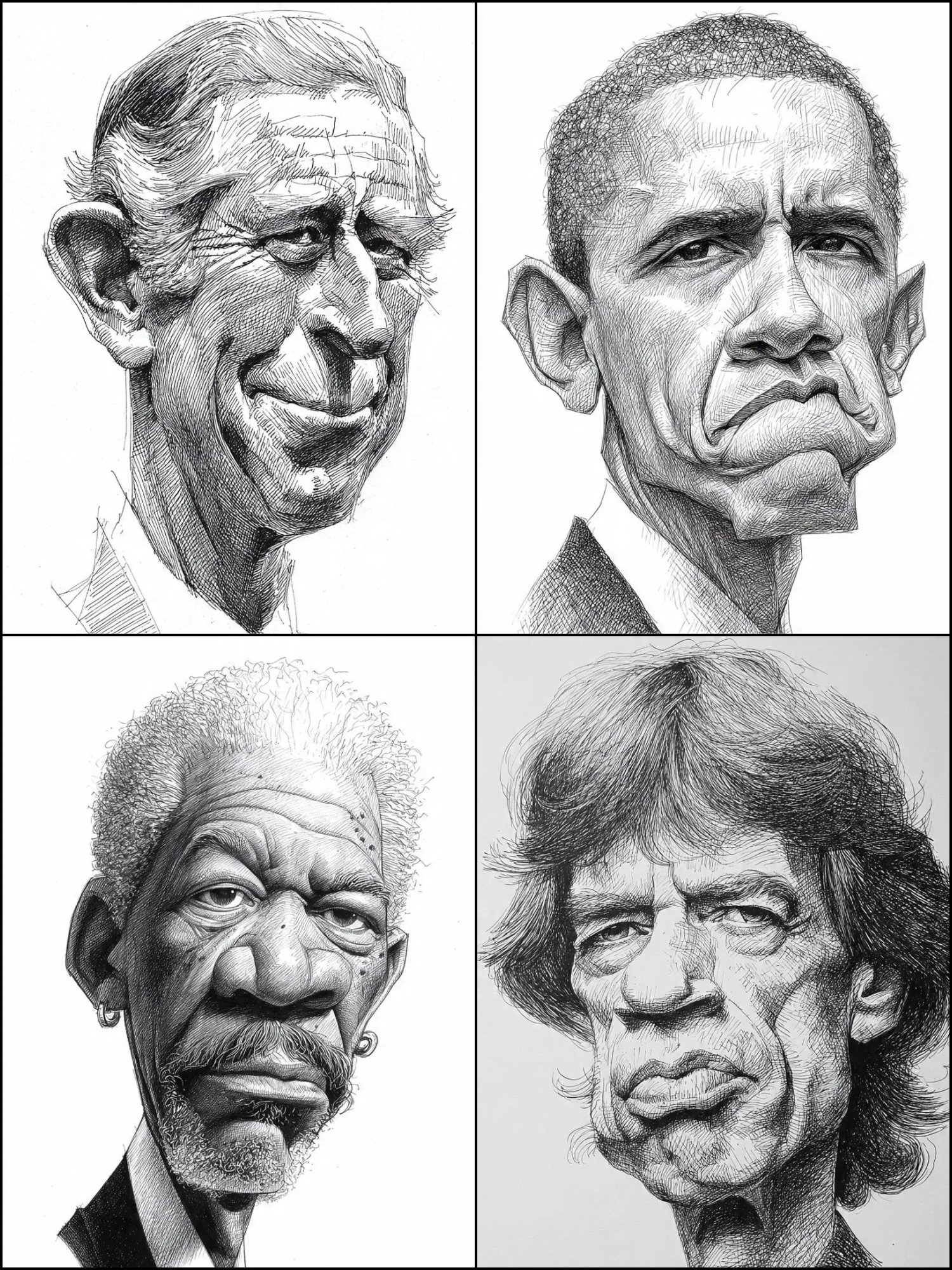 رسم كاريكاتوري يدوي بالأبيض والأسود