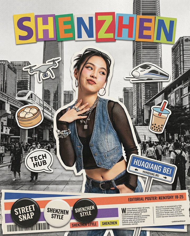 Y2K 시대 콜라주 포스터